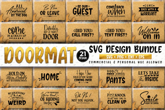 Dog Door Mat SVG Bundle