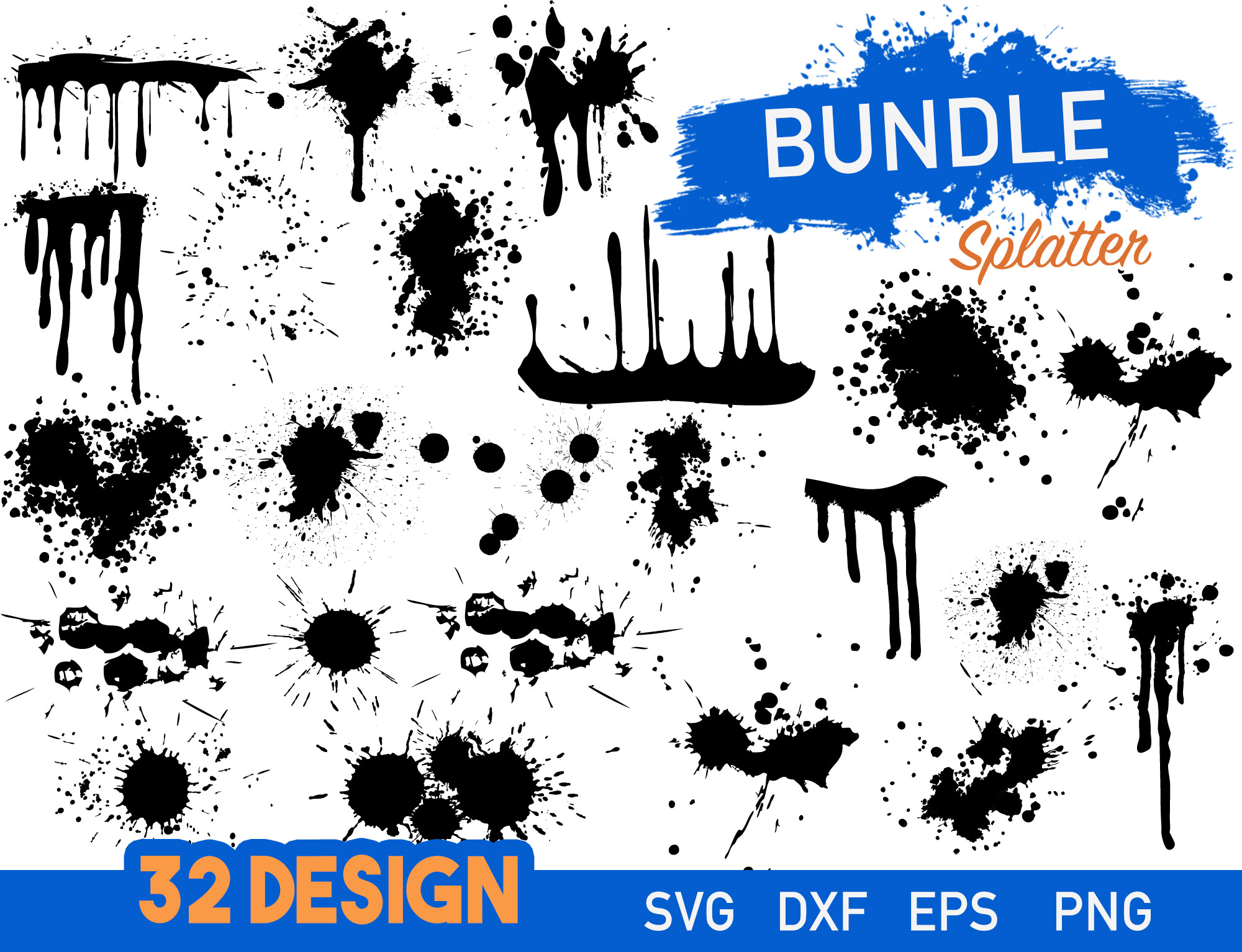Download 32 Big Paint Splatter Svg Bundle Bundle Cricut