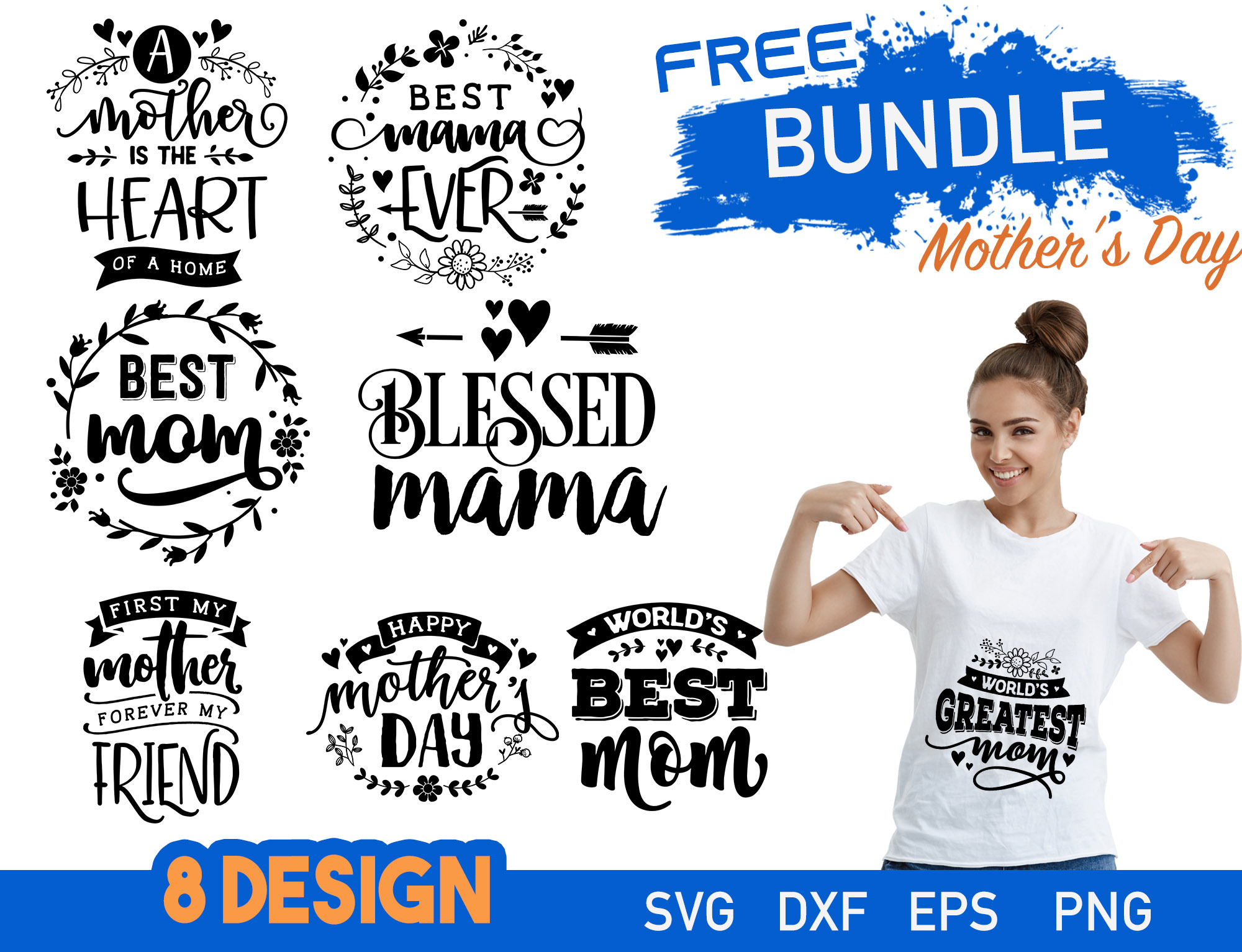 Free Bundle 8 Designs Mothers Day