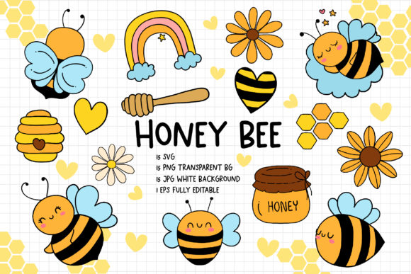 Bee Stickers SVG