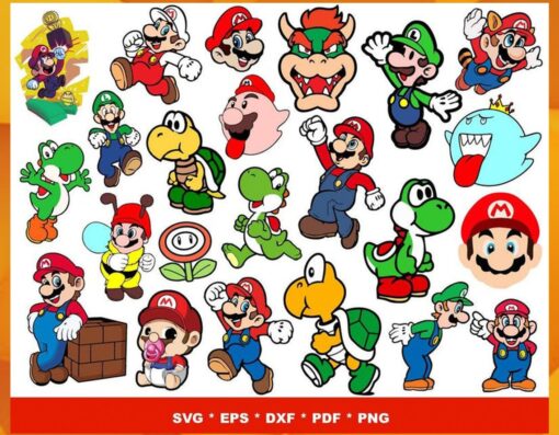 200+ Designs SUPER MARIO SVG - Bundle Cricut