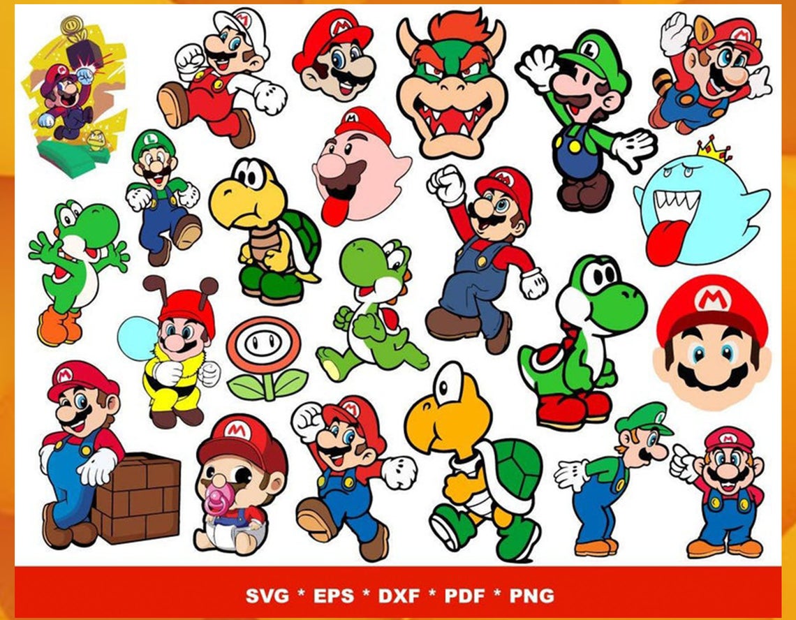 200 Designs Super Mario Svg Bundle Cricut 