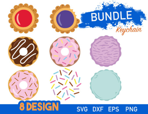 Sweet Desserts Keychain Pattern SVG