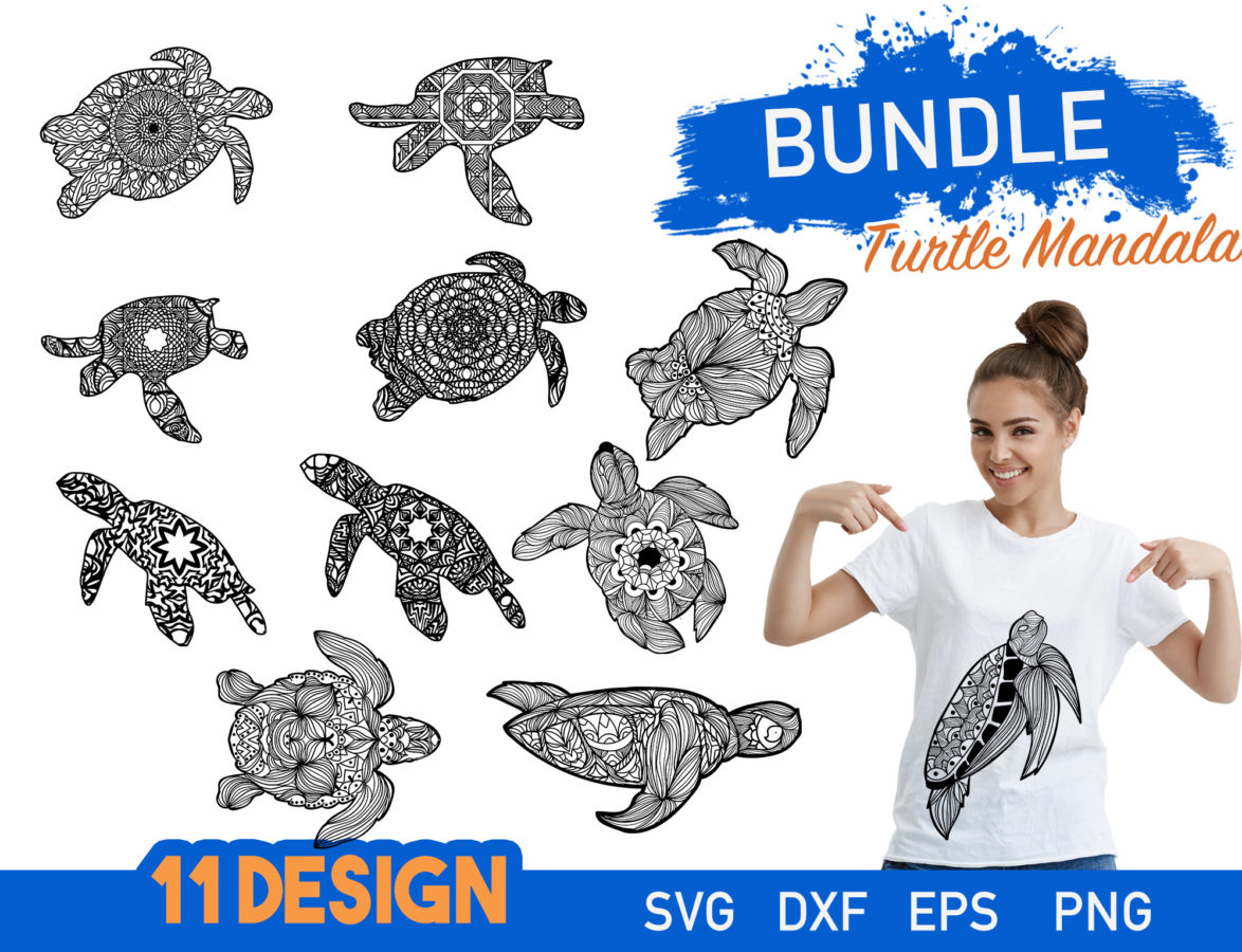 Turtle Mandala SVG Files For Cricut - Bundle Cricut