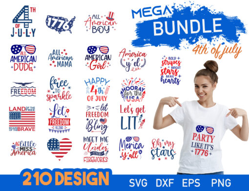 4th of July T-shirt Design Bundle