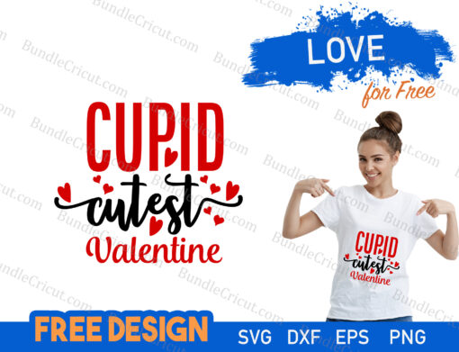 Cupid Cutest Valentine SVG free