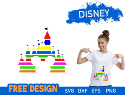 Mickey Mouse Castle Colored SVG Free
