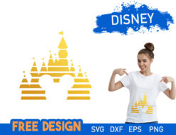 Mickey Mouse Castle Golden SVG Free