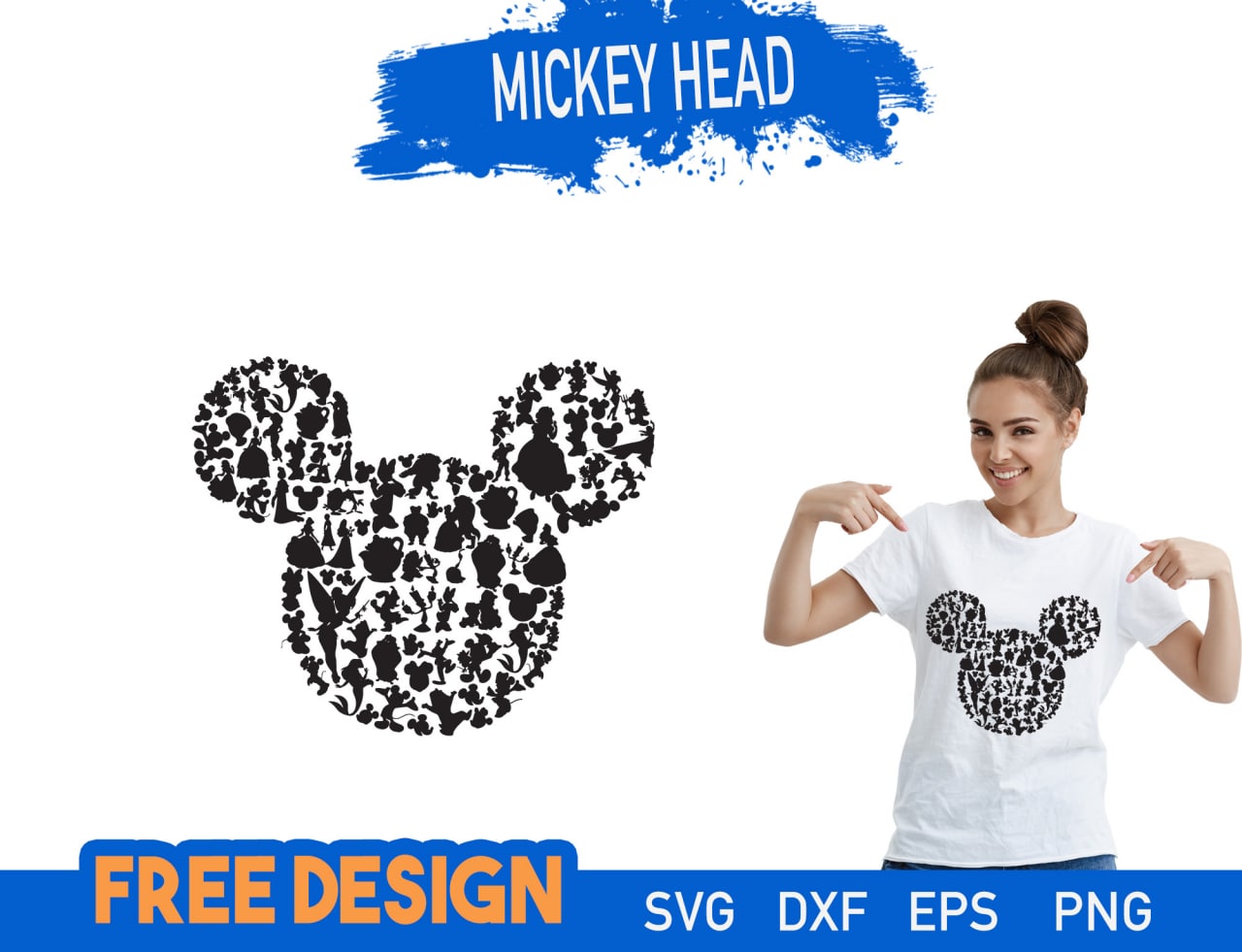 Mickey Mouse Head SVG File Free