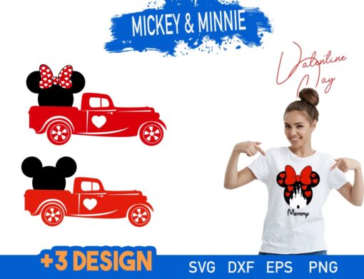 Mickey Mouse Valentines,Truck Mickey, Valentine Truck Minnie