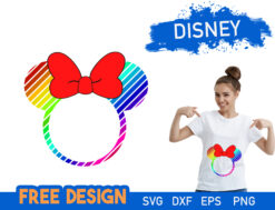 Free Minnie head colored SVG File