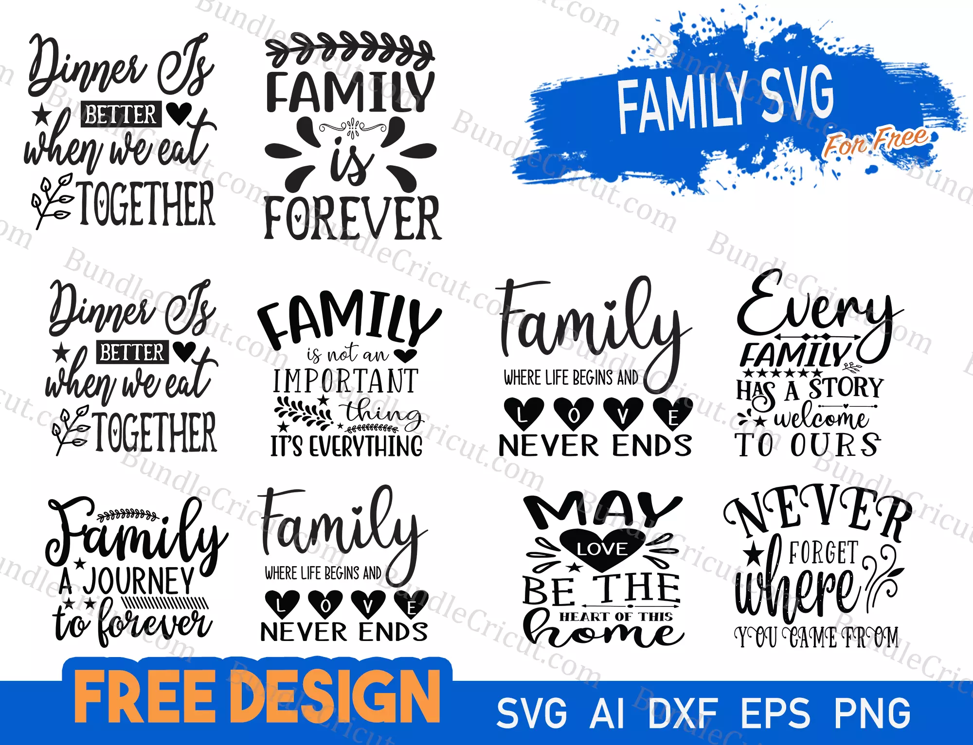 SVG Bundle Family Members Definitions SVG Files for Cricut 