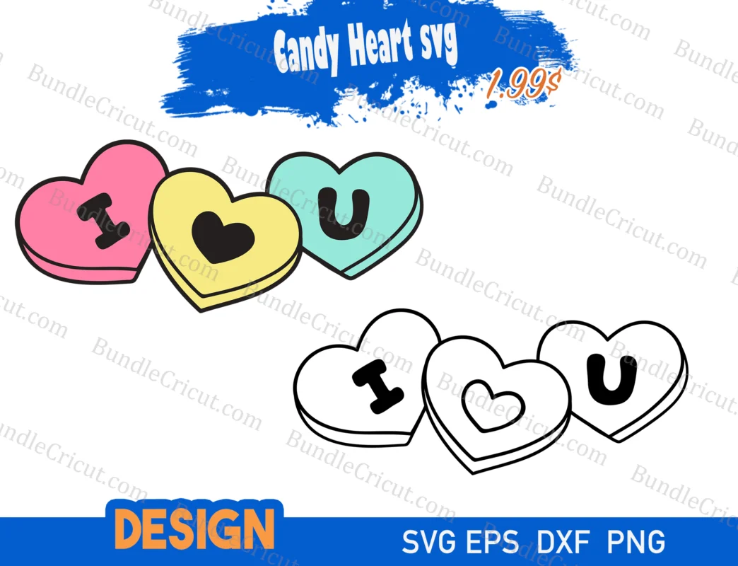 Candy Heart SVG - Bundle Cricut