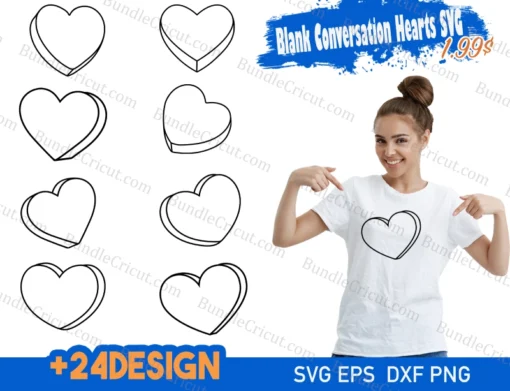 blank conversation hearts