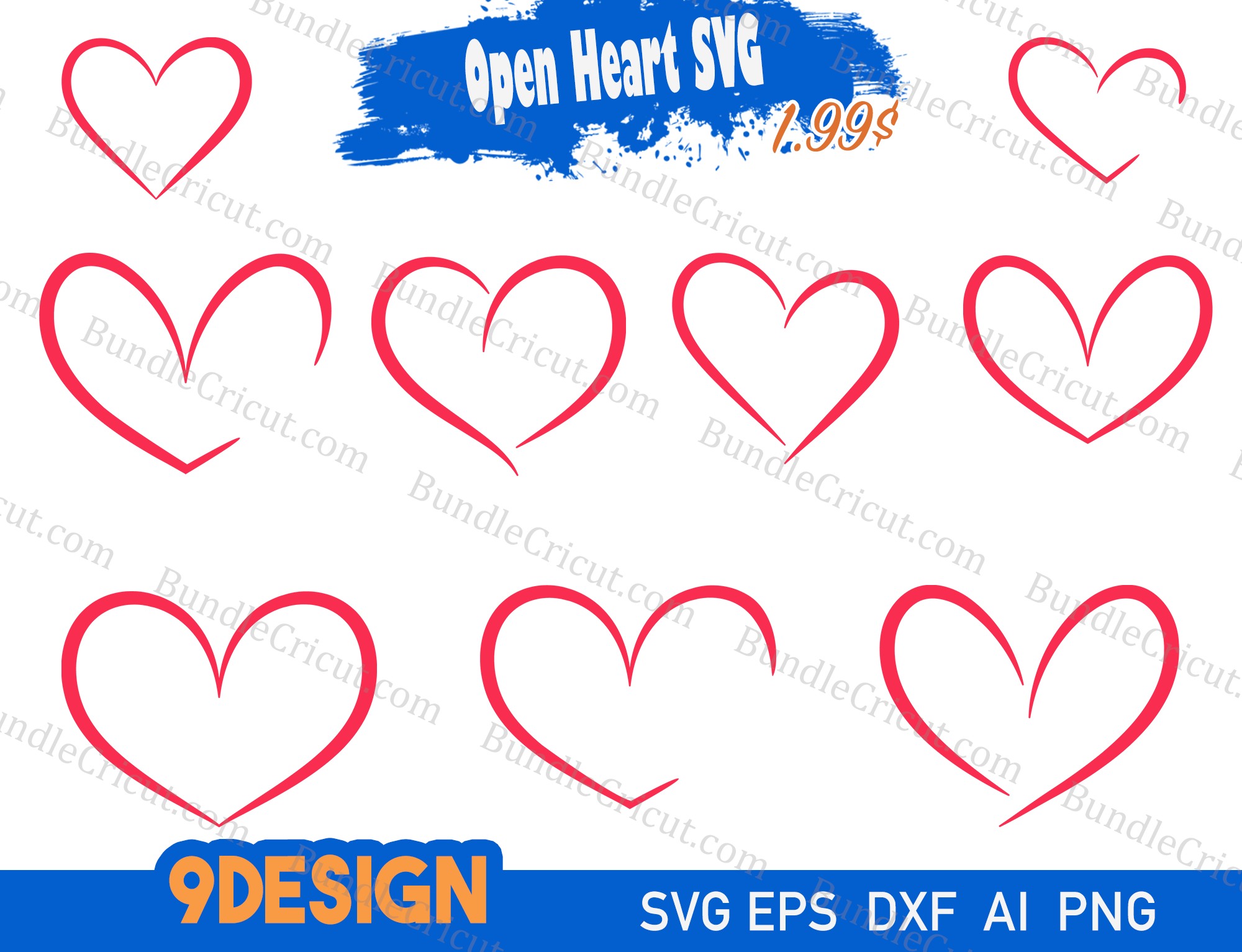 Open Heart SVG - Bundle Cricut