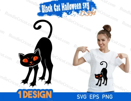 Black Cat Halloween svg