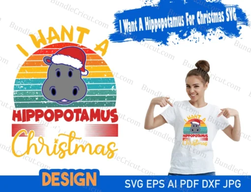 i want a hippopotamus for christmas svg free