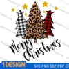 Merry Christmas 3 Trees SVG