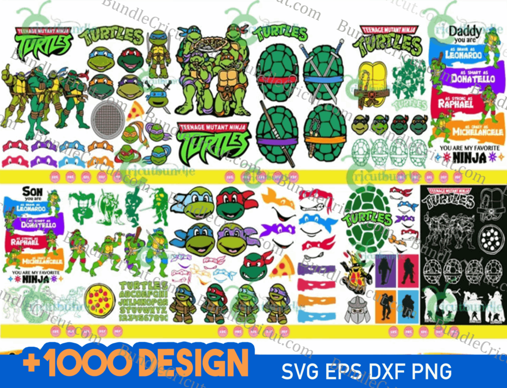 TMNT Ninja Turtles SVG PNG files, Turtles Face Cricut Vector