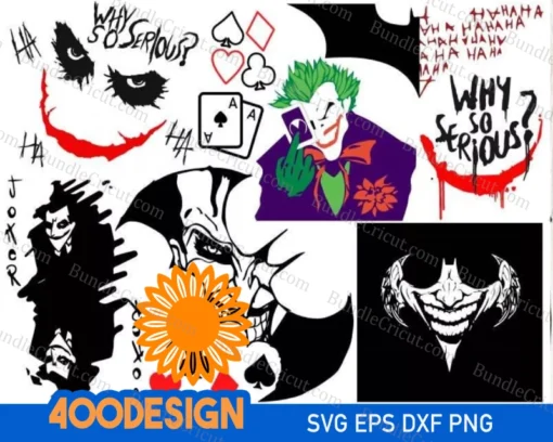 Joker Svg Bundle 400joker Svg File Set Svg Bundle Layered Cricut Files Joker Svg Bundle 400 