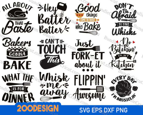KITCHEN SVG BUNDLE 200