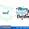 Merry and bright svg, Merry and bright christmas svg