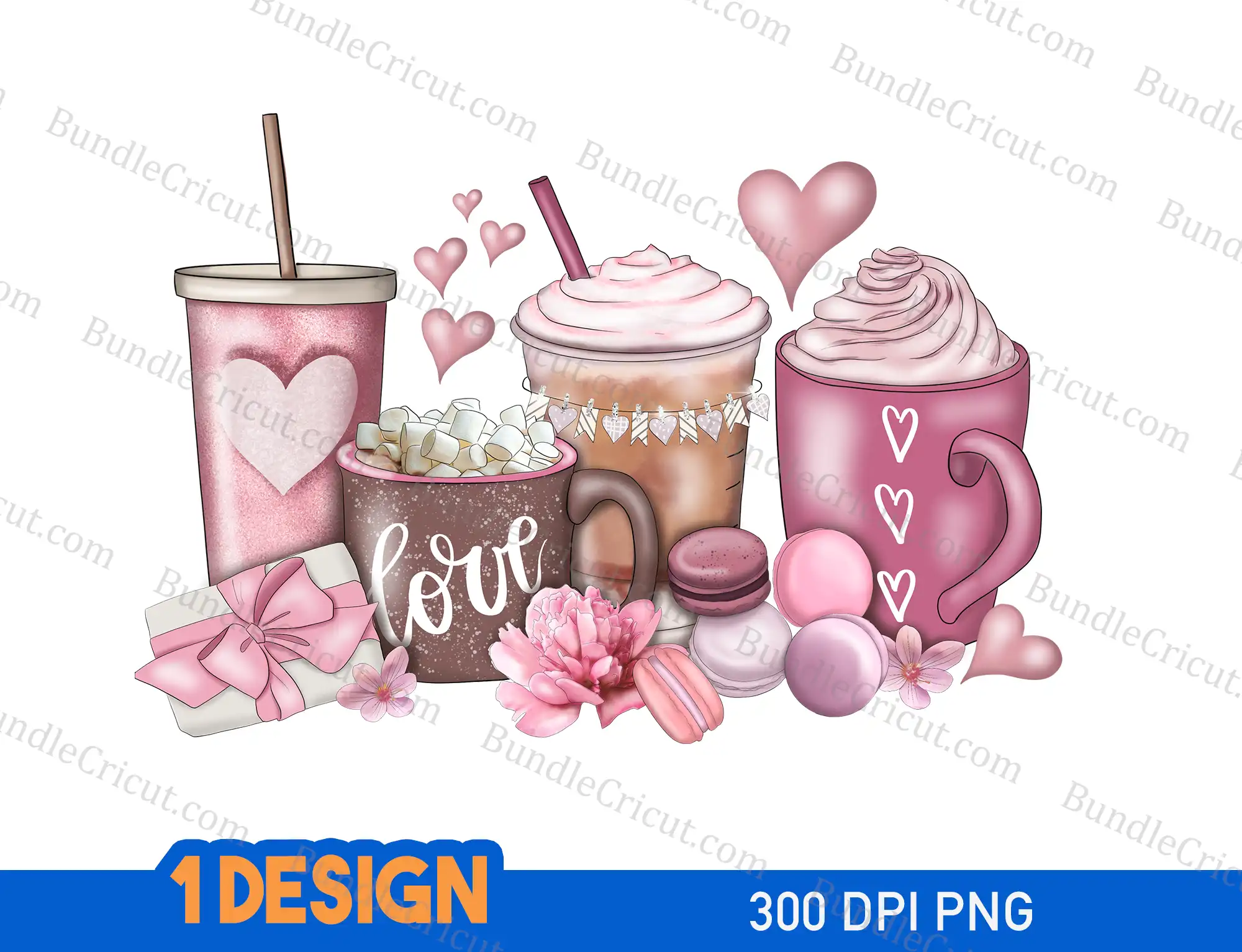 Printable Valentines Day Planner Stickers I Heart Coffee & Tea