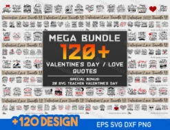 Mega Bundle 120+ SVG Valentine's Day, Cute valentines svg