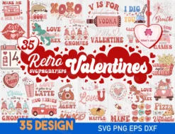 SVG valentine, Retro Valentines SVG Bundle