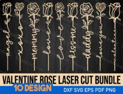 Valentine Laser Cut,valentine's day laser cut ideas,Valentine Rose SVG,laser cut valentine gifts