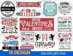 Vintage Valentines Day SVG Bundle, Valentine truck, Truck with hearts svg