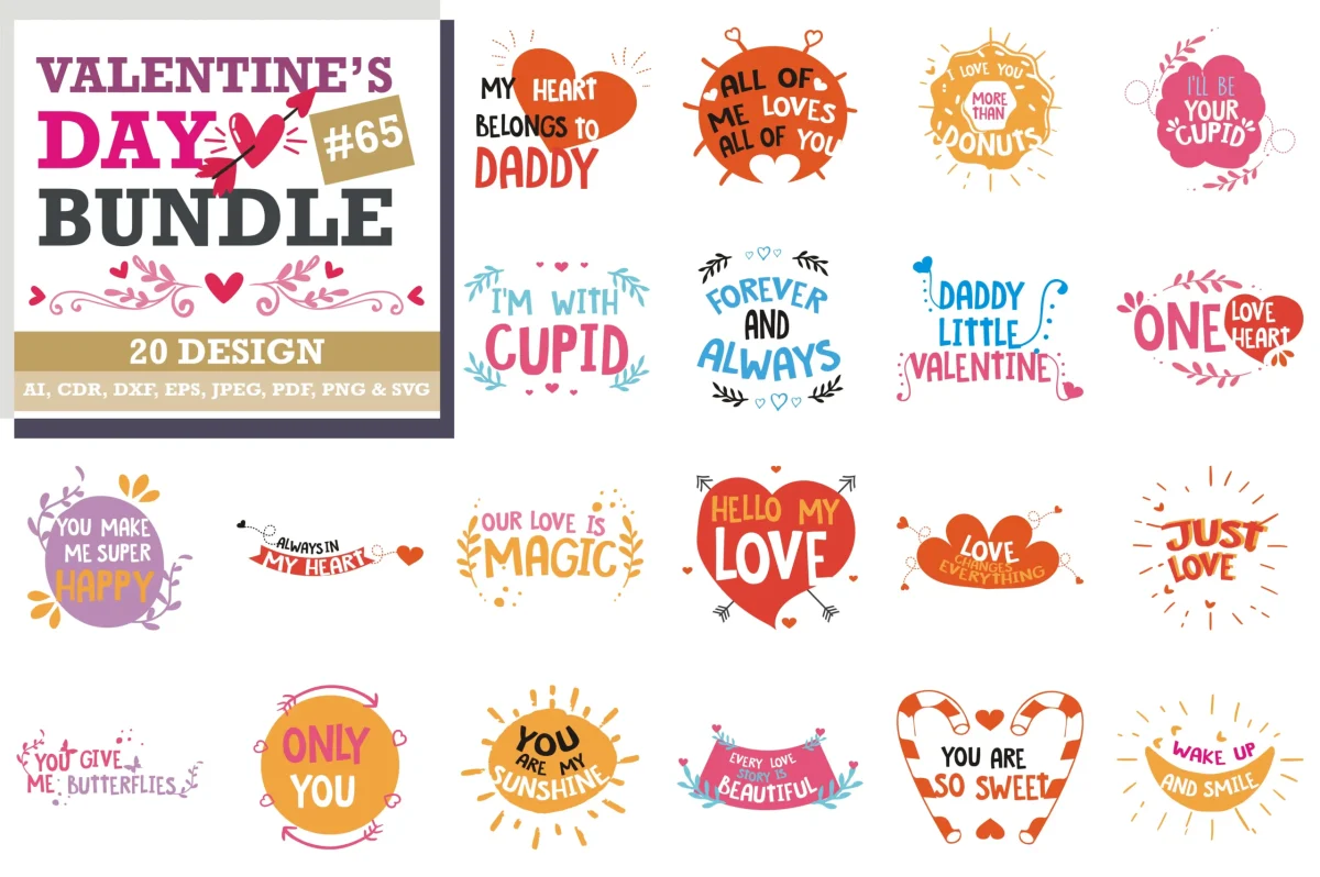 Mega Bundle Valentine's Day, Valentines day svg images - Bundle Cricut