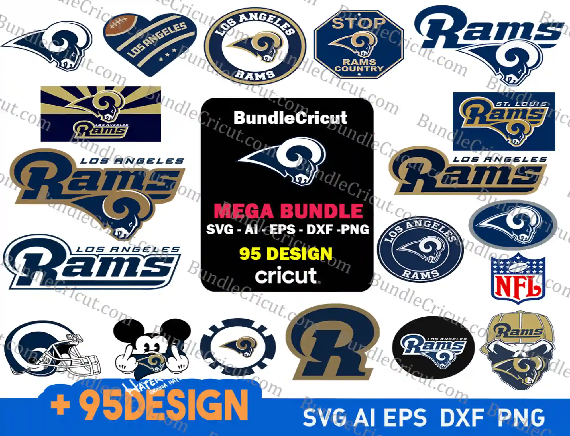 Los Angeles Rams logo Digital File (SVG cutting file + pdf+png+dxf)