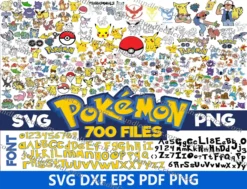 Pokemon Svg bundle,Pokemon SVG, Pokemon svg cut files for Cricut, Silhouette,Pikachu png , dxf ,Cricut, Silhouette,