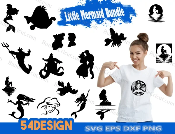 The Little Mermaid svg bundle, Ariel SVG, files for silhouette, svg files for cricut