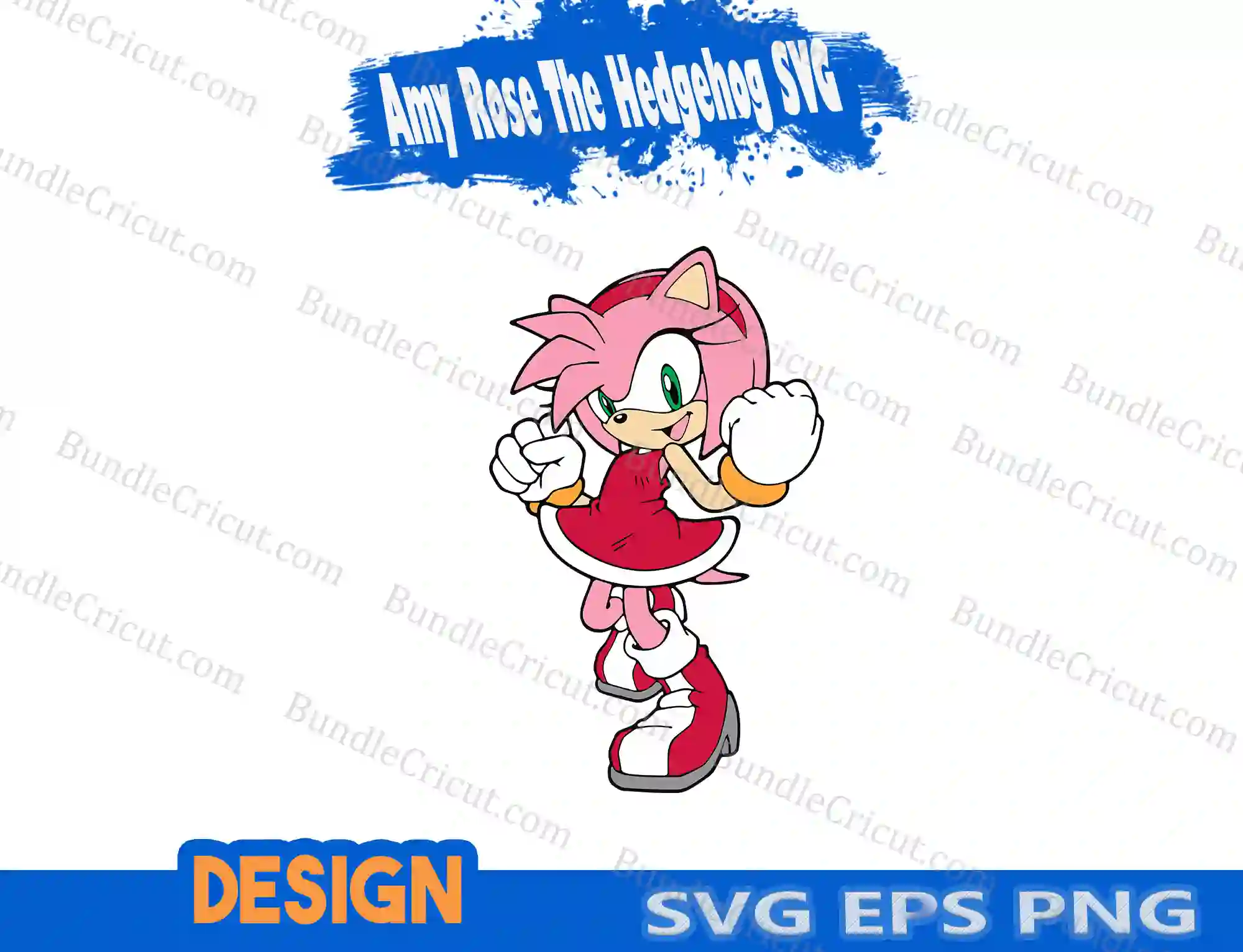 Amy Rose Svg, Amy Rose The Hedgehog Svg, Sonic Svg, Cartoon Svg, Dxf, Png,  Jpeg, Pdf Digital file