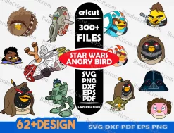 Star Wars Angry Birds ,Star Wars Svg Bundle Mandalorian Svg . Darth Vader SVG .dxf Files, Bundle Star wars