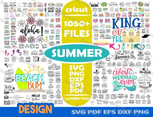Summer bundle Svg Collection of SVG Cut Files and Craft Machine Designs