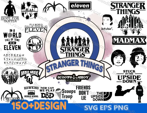 Experience the magic of Stranger Things with our diverse collection of 300 SVG designs. Available in SVG, PNG, and EPS file formats, these designs bring the iconic imagery of Stranger Things to life. Create captivating projects, unleash your creativity, and immerse yourself in the supernatural world of Stranger Things with our versatile collection.