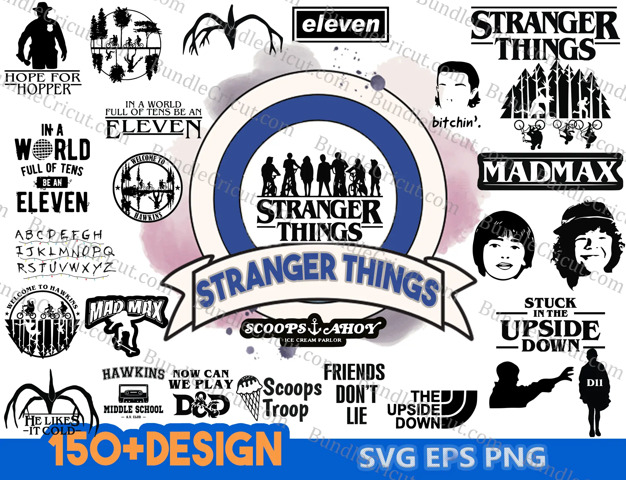 Stranger things svg, Stranger things birthday svg, Stranger things svg  images, Stranger things eleven svg - Bundle Cricut