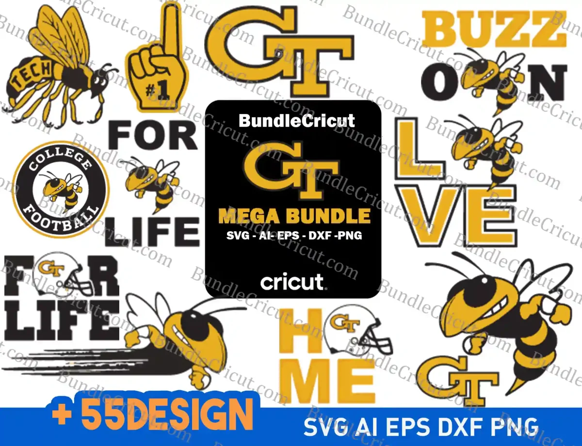 Georgia Tech Yellow JacketsSVG bundle , NCAA svg, logo NCAA bundle svg eps dxf png , digital Download , Instant Download