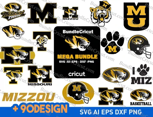 Missouri Tigers svg, Mizzou Bundle svg,Missouri Tigers Logo Bundle svg