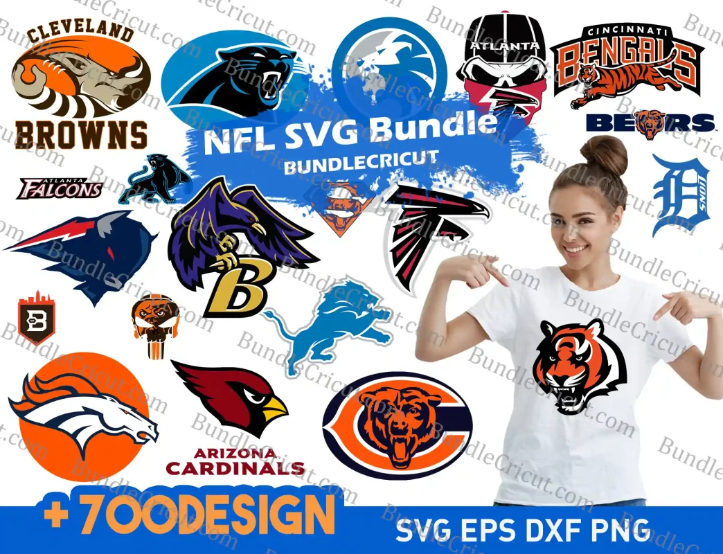 All NFL Team Layered SVG Logos -  - 0.99 Cent SVG Files