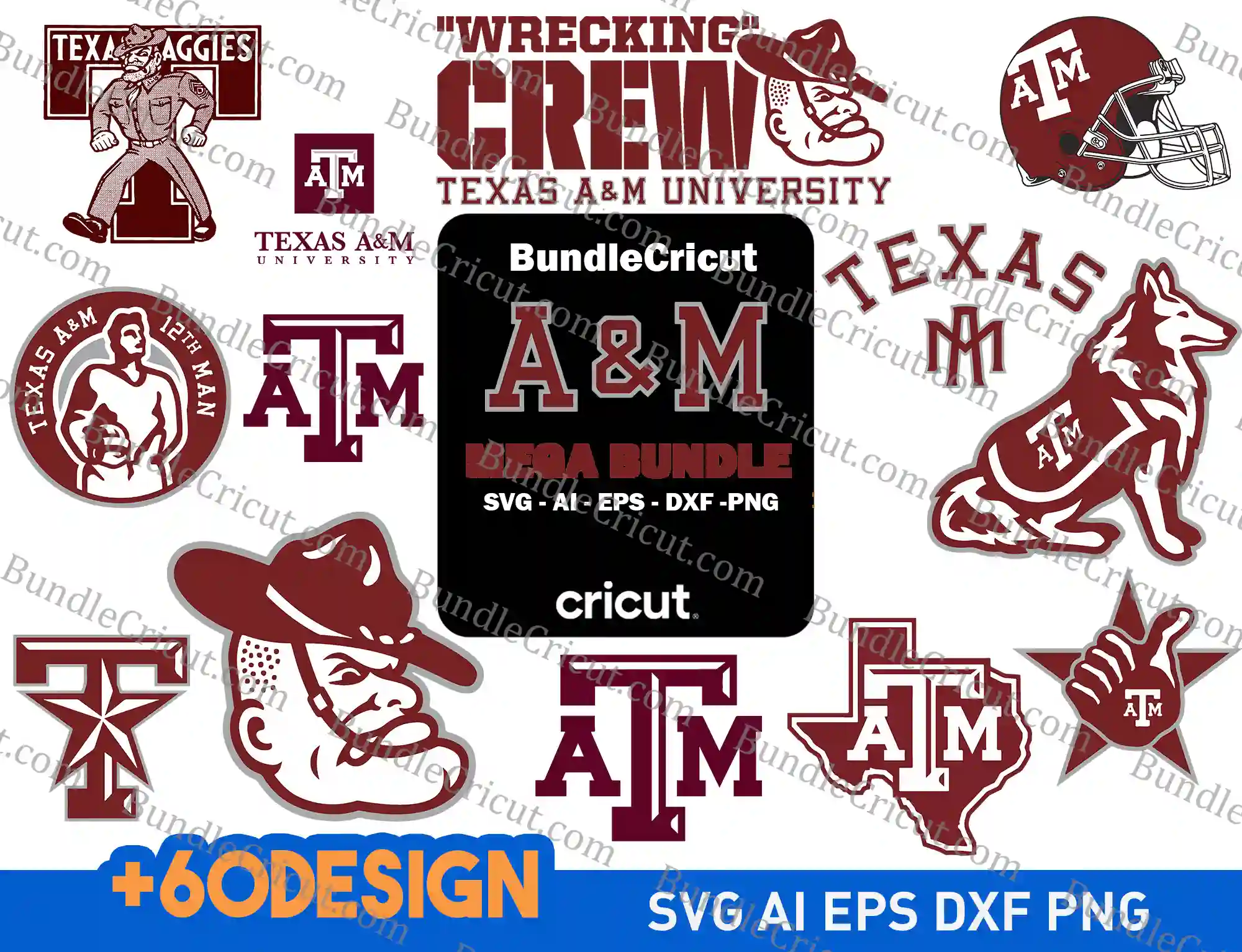 Texas A&M Gig'em Aggies SVG Bundle Unıversty Svg Bundle 