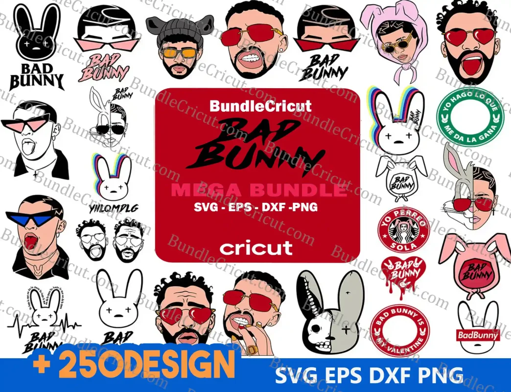 Bad Bunny Heart Halloween SVG PNG Digital Dile Clipart