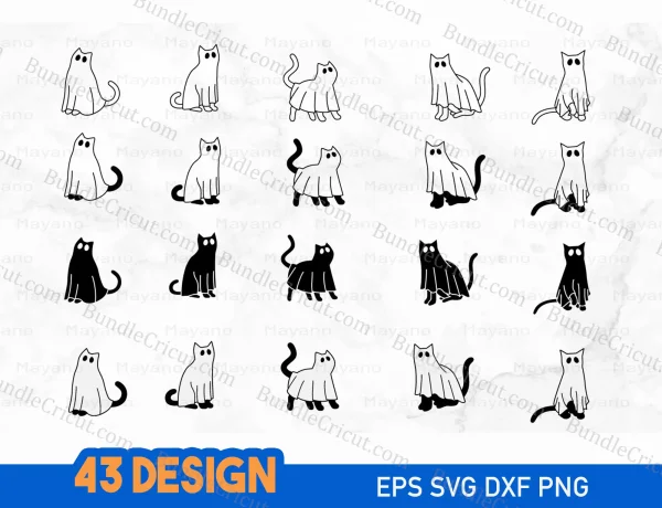 Discover our "Halloween Cat Face SVG" collection, featuring 43 designs in six file formats (SVG, DXF, EPS, AI, PDF, PNG). Perfect for adding a touch of feline mystique to your Halloween projects.