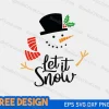 This enchanting image showcases the "Snowman SVG Free" design, available as a complimentary download on our online store. It is provided in six versatile file formats (SVG, DXF, EPS, AI, PDF, PNG) and beautifully captures the whimsical essence of a snowman. Download it today and let the winter magic come alive in your creative projects.