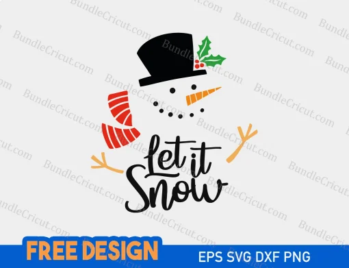 This enchanting image showcases the "Snowman SVG Free" design, available as a complimentary download on our online store. It is provided in six versatile file formats (SVG, DXF, EPS, AI, PDF, PNG) and beautifully captures the whimsical essence of a snowman. Download it today and let the winter magic come alive in your creative projects.
