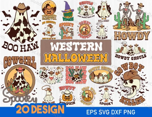 Unleash your creativity this Halloween with our "Western Halloween SVG Bundle." Explore 20 captivating designs that merge the charm of the wild west with spooky Halloween elements. Available in six file formats (SVG, DXF, EPS, AI, PDF, PNG) for versatile crafting possibilities.