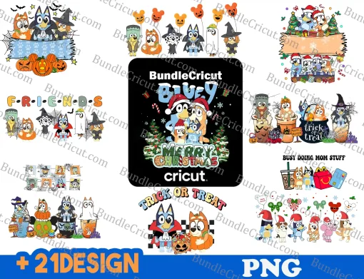 Christmas Family Shirt Design Png Bundle,Blue Dog Family Png,Instant Download,Christmas cartoon Png Bundle